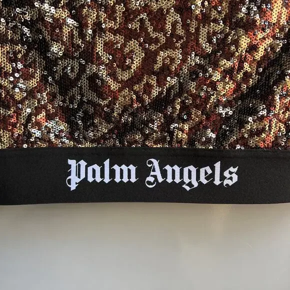 SOLD!!! NWT NEW Palm Angels Leopard Sequin Crop Top Size XS - Picture 4 of 7